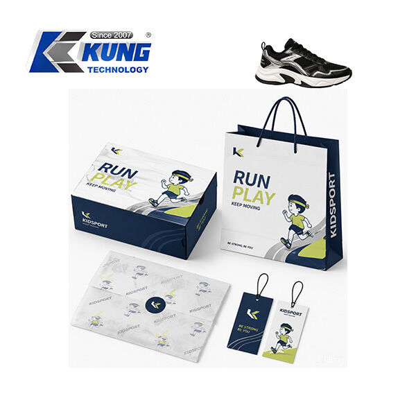 Innovative custom shoe boxes hang tags shopping bags and tissue paper for shoemaking packaging