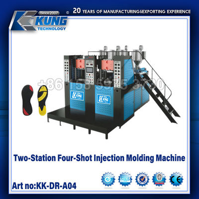 Automatische vier schoten schoenen injectie gietmachine twee station