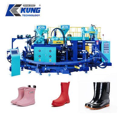 Volledig automatische enkel / dubbelkleurige pvc regenboot injectie gietmachine