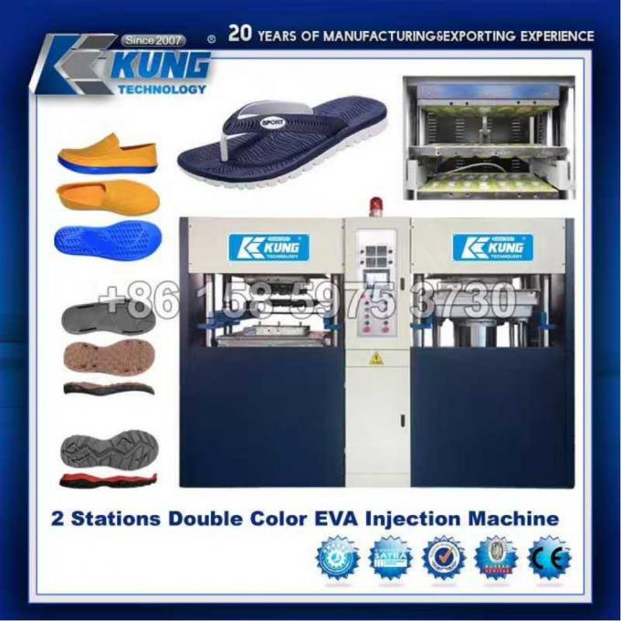 Dubbele Kleur die EVA Shoes Injection Machine Hydraulic 2.3x1.3x2.2M schuimt 2