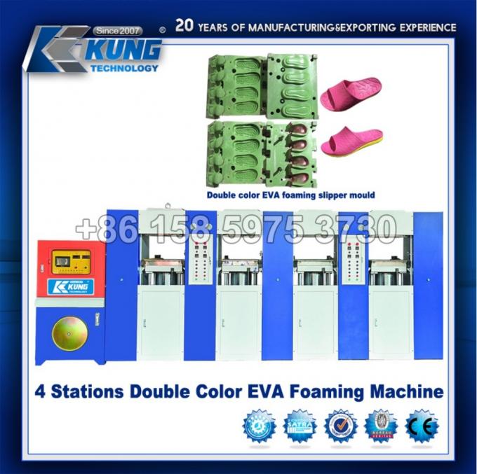 Automatische EVA Shoes Injection Machine 3 Posten verdubbelt Kleur 2