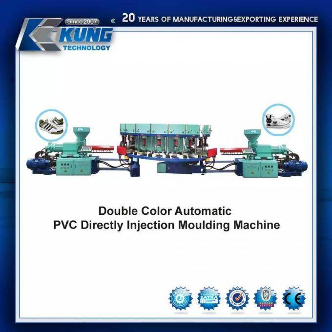 Automatische pvc-Injectie het Vormen Machine, de Dubbele Vorm die van Kleurenpvc Machine maken 0