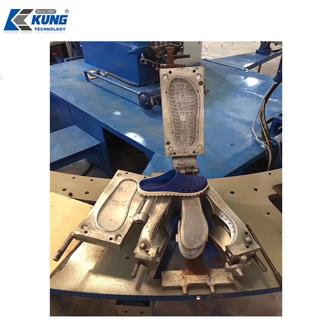 Praktische Pantoffel TPR Enige het Maken Machine, de Roterende pvc-Machine van de Lucht Blazende Injectie 2
