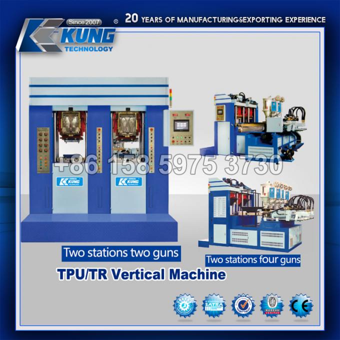 De Injectie van TPU RT Verticale Plastic Enige het Vormen Machine Vier Posten Twee Kanonnen 2